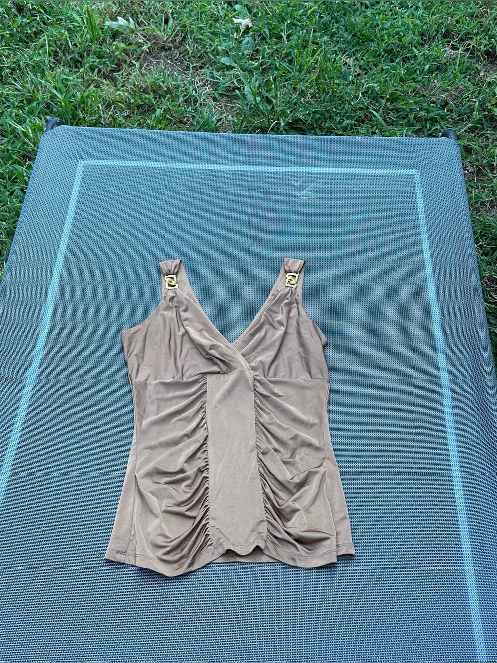 Cache‎ ruched sleeveless y2k tank top size small spring summer date fairy
